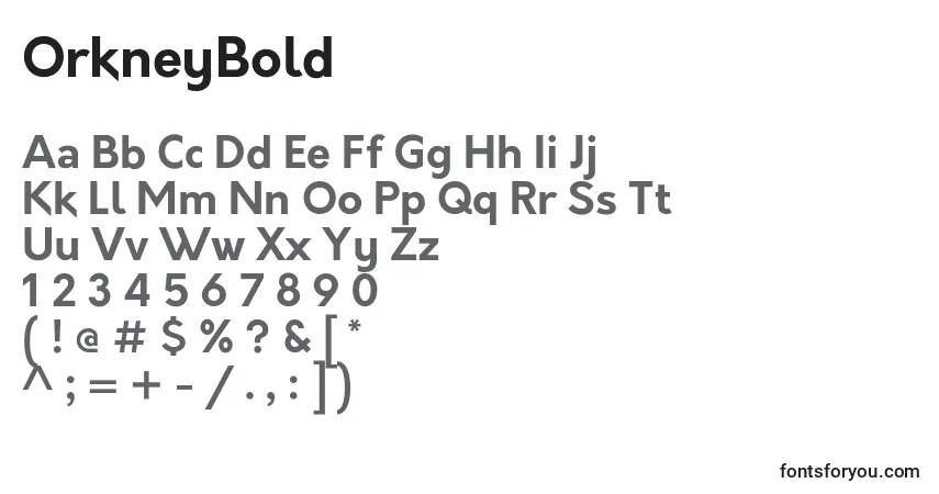 Шрифт OrkneyBold – алфавит, цифры, специальные символы