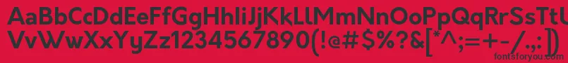フォントOrkneyBold – 赤い背景に黒い文字