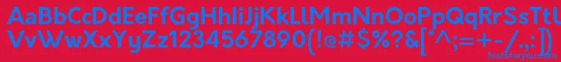 OrkneyBold Font – Blue Fonts on Red Background
