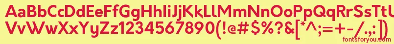Czcionka OrkneyBold – czerwone czcionki na żółtym tle