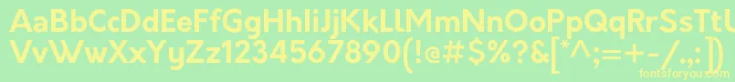 フォントOrkneyBold – 黄色の文字が緑の背景にあります