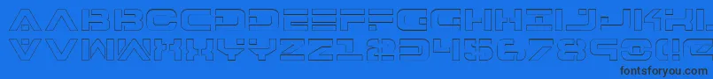 フォント7thServiceOutline – 黒い文字の青い背景