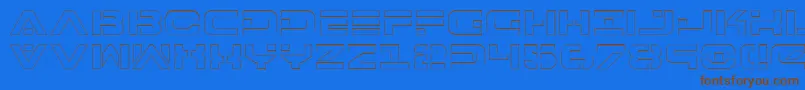 7thServiceOutline-fontti – ruskeat fontit sinisellä taustalla
