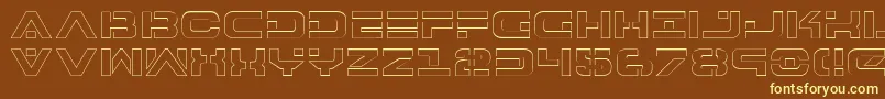Шрифт 7thServiceOutline – жёлтые шрифты на коричневом фоне