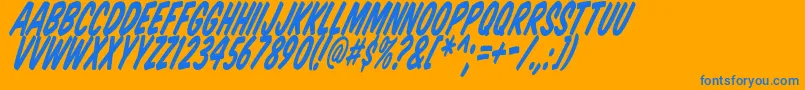 KomikaTitleTilt Font – Blue Fonts on Orange Background