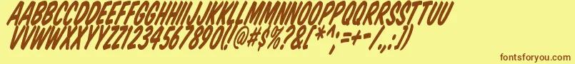 KomikaTitleTilt Font – Brown Fonts on Yellow Background