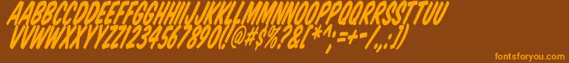 KomikaTitleTilt Font – Orange Fonts on Brown Background