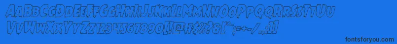 Mrsmonsteroutital Font – Black Fonts on Blue Background