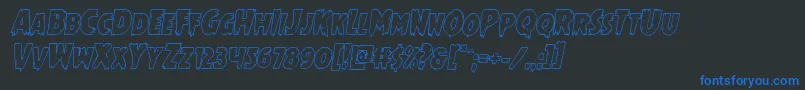 Mrsmonsteroutital Font – Blue Fonts on Black Background
