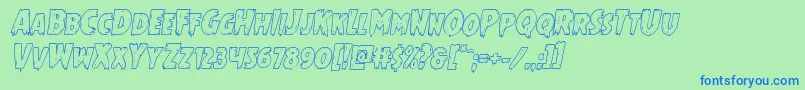 Mrsmonsteroutital Font – Blue Fonts on Green Background