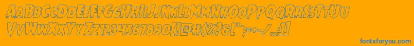 Mrsmonsteroutital Font – Blue Fonts on Orange Background