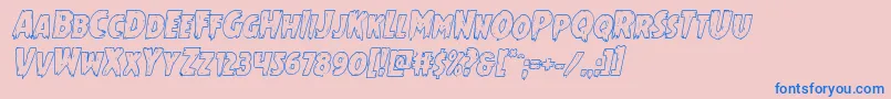 Mrsmonsteroutital Font – Blue Fonts on Pink Background
