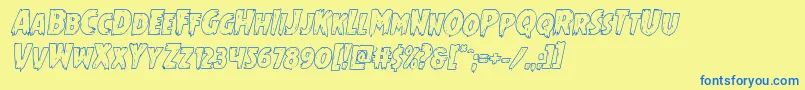 Mrsmonsteroutital Font – Blue Fonts on Yellow Background