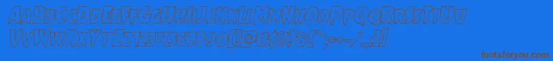 Mrsmonsteroutital Font – Brown Fonts on Blue Background