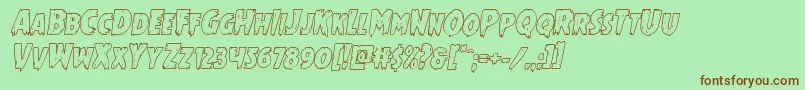 Mrsmonsteroutital-fontti – ruskeat fontit vihreällä taustalla