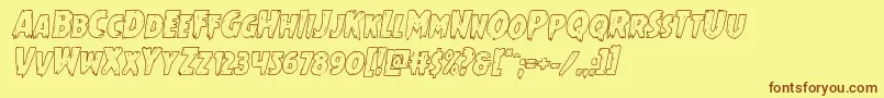 Mrsmonsteroutital Font – Brown Fonts on Yellow Background