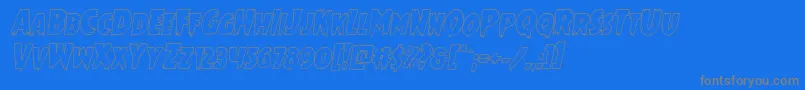 Mrsmonsteroutital Font – Gray Fonts on Blue Background