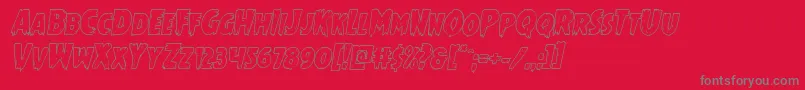Mrsmonsteroutital Font – Gray Fonts on Red Background