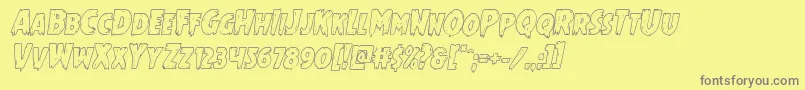 Mrsmonsteroutital Font – Gray Fonts on Yellow Background