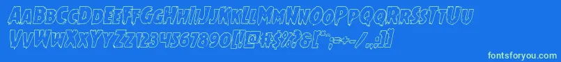 Mrsmonsteroutital Font – Green Fonts on Blue Background