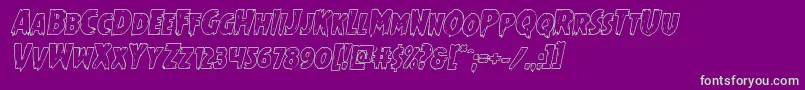 Mrsmonsteroutital Font – Green Fonts on Purple Background