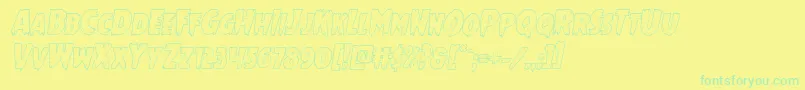 Mrsmonsteroutital Font – Green Fonts on Yellow Background