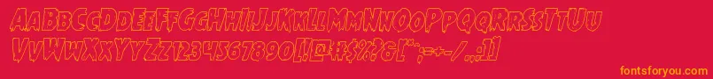 Mrsmonsteroutital Font – Orange Fonts on Red Background