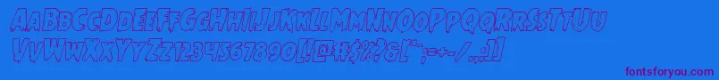 Mrsmonsteroutital Font – Purple Fonts on Blue Background
