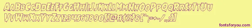Mrsmonsteroutital Font – Purple Fonts on Yellow Background