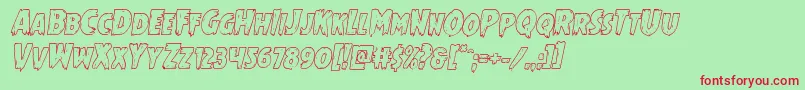 Mrsmonsteroutital Font – Red Fonts on Green Background