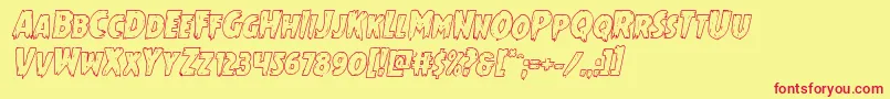 Mrsmonsteroutital Font – Red Fonts on Yellow Background