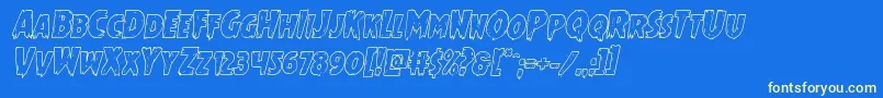 Mrsmonsteroutital Font – Yellow Fonts on Blue Background