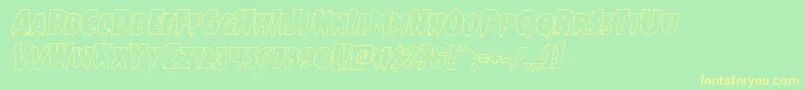 Mrsmonsteroutital Font – Yellow Fonts on Green Background