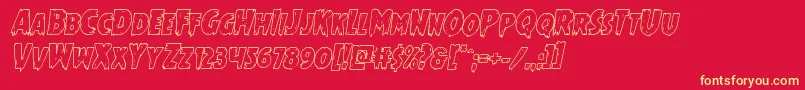 Mrsmonsteroutital Font – Yellow Fonts on Red Background
