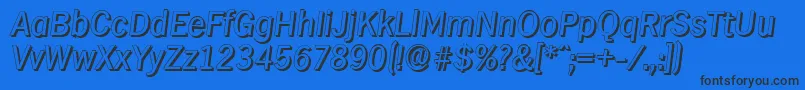 HamburgshadowItalic Font – Black Fonts on Blue Background