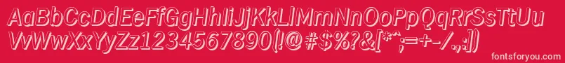 HamburgshadowItalic Font – Pink Fonts on Red Background