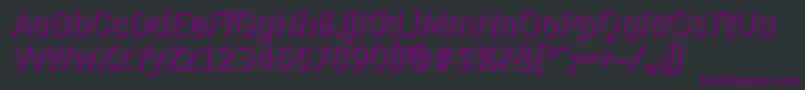Czcionka HamburgshadowItalic – fioletowe czcionki na czarnym tle