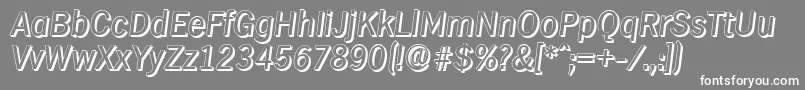 HamburgshadowItalic Font – White Fonts on Gray Background