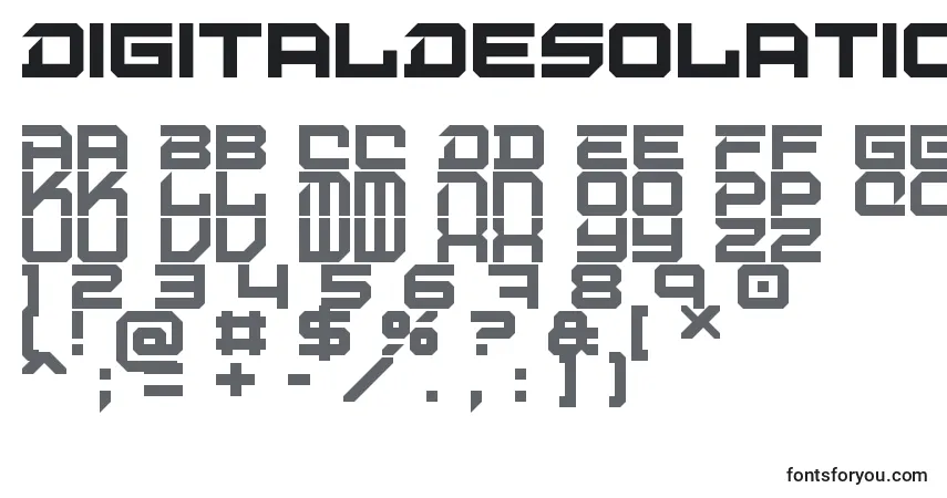 DigitalDesolation Font – alphabet, numbers, special characters