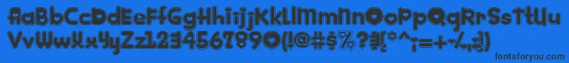 Kinkie ffy-Schriftart – Schwarze Schriften auf blauem Hintergrund