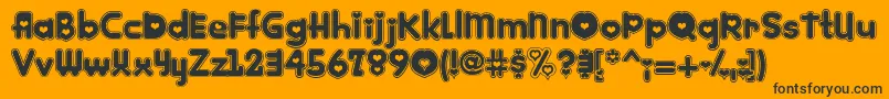 Kinkie ffy-Schriftart – Schwarze Schriften auf orangefarbenem Hintergrund