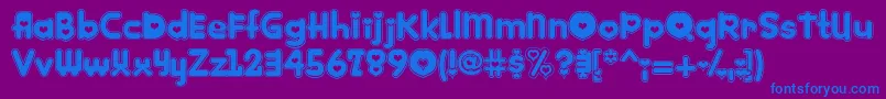 Weitere Informationen zur Kinkie ffy-Schriftart Kinkie ffy-Schriftart – Blaue Schriften auf violettem Hintergrund