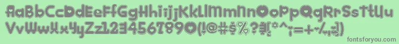 Kinkie ffy Font – Gray Fonts on Green Background