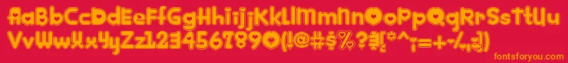 Fonte Kinkie ffy – fontes laranjas em um fundo vermelho