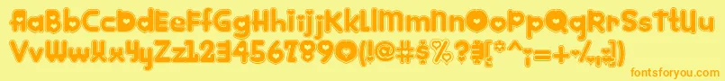 Kinkie ffy Font – Orange Fonts on Yellow Background