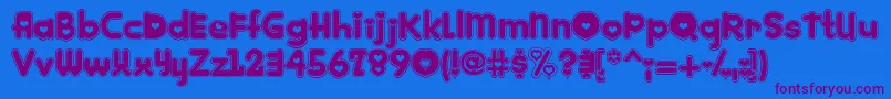 Kinkie ffy Font – Purple Fonts on Blue Background