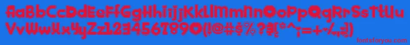 Kinkie ffy Font – Red Fonts on Blue Background