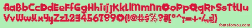 Kinkie ffy Font – Red Fonts on Green Background