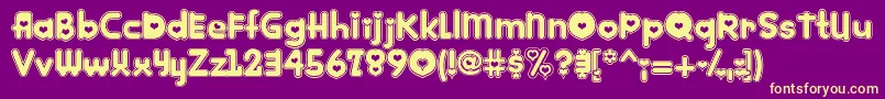 Kinkie ffy Font – Yellow Fonts on Purple Background