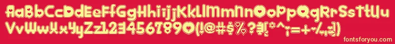 Kinkie ffy Font – Yellow Fonts on Red Background